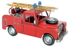 28.5CM LAND ROVER SERIES 2A RED FIRE ENGINE TRUCK VINTAGE TIN PLATE MODEL