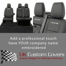 FORD TRANSIT CUSTOM SPORT (2013-2023) LEATHERETTE FRONT SEAT COVERS EMB 237 BEM