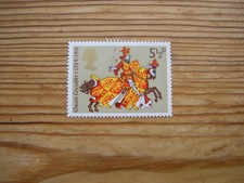 MNH 5.5p 5 1/2p stamp Owain Glyndwr+Horse Prince of Wales Medieval Warriors 1974