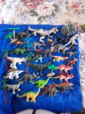 TOY DINOSAUR COLLECTION - Around 28 PIECES INCL , 6 TREES & ONE ROCK (Plastic)