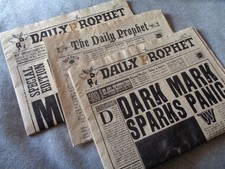 OOAK Unique Handmade LOT of Harry Potter Daily Prophet Newspaper Props!