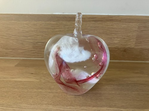 Vintage glass pink apple - glass,