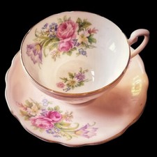 Pale pink bone china floral