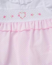 Baby Girls Pink/ White Smocked