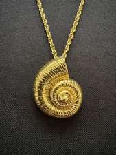 Large Conch Shell Gold Tone