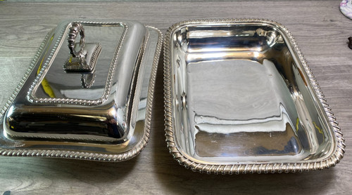 Antique silver plated lidded - silver,