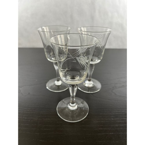 Vintage etched wheat crystal - etched,