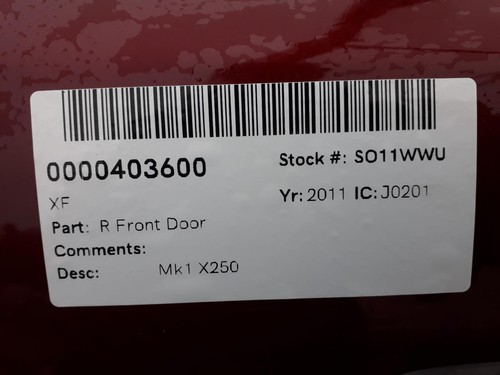 Jaguar front door 2011 - ,