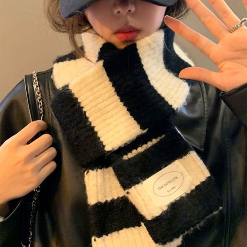 Striped winter scarf warm - winter,