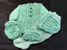Hand Knitted Pram Suite For