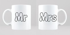 Matching Mr And Mrs Wedding Mugs Gift Idea Bride To Be Keepsake Cute Him And Her