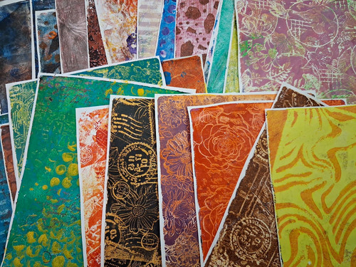 Handmade monoprints abstract - handmade, monoprints,