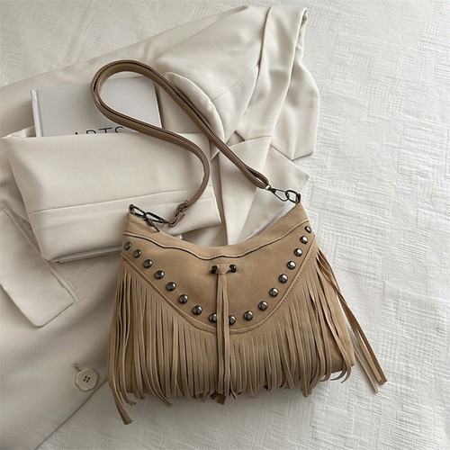 Korean suede crossbody bag - suede,