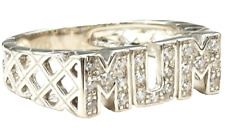 Silver cubic zirconia mum ring  m 925 sterling silver new other sizes available