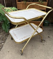 Vintage Drinks Trolley Eternal Beau Cocktail 2 Tier Gin Cart Serving Folding