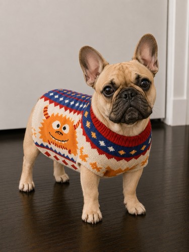 Dog jumper knitted monster - ,