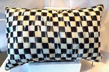 MACKENZIE-CHILDS COURTLY CHECK/STRIPE STANDARD SHAM 26" X 22" ZIP PILLOW CASES