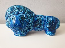 BITOSSI Rimini Blue Lion Ceramic Ornament Pottery Interior Italy Aldo Londi