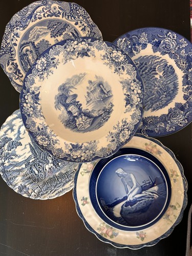 Antique vintage blue white - vintage,