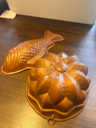 Antique copper jelly moulds - copper,
