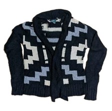 Ralph Lauren Womens Cotton Linen Aztec Southwestern Navajo Geo Open Cardigan M