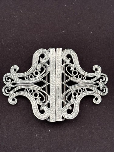 Solid silver nurses belt - silver,