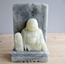 Vintage Chinese Hand Carved Stone Laughing Buddha - Large 1.8kg