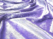 Crushed Velvet Velour Fabric Material - LILAC