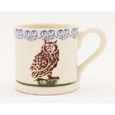 BRIXTON POTTERY NEW HANDMADE 250ml POTTERY MUG - Owl on a Stump