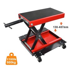 500KG Motorcycle Motorbike Scissor Lift Jack Stand on Trolley with Swivel Wheels