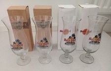 Hard Rock Cafe Hurricane Cocktail Glasses Sharm Orlando Prague Boxed Collectors