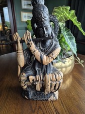 Hand Carved Wooden Krishna