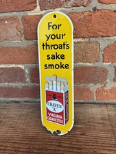 Craven A cigarettes Finger plate Enamel Sign
