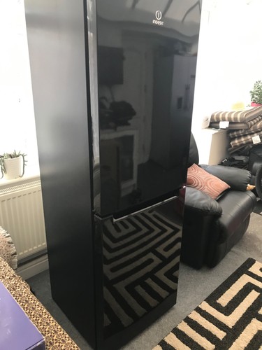 Indesit black fridge freezer - indesit,