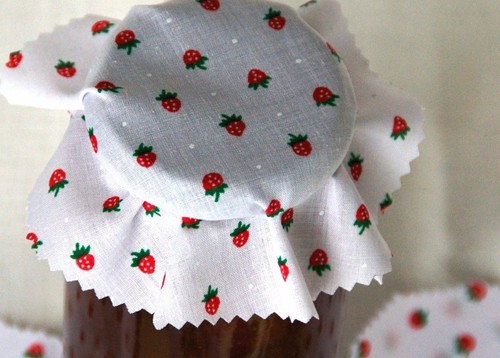 Small strawberries fabric jam - fabric,