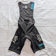 Rapha Men's Pro Team Sky Softshell Bib Shorts Size 3 Black Made in Italy RARE