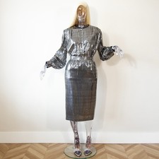 Vintage 1980s silver silk - vintage,