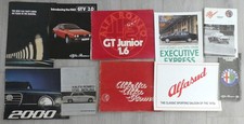 COLLECTION VINTAGE ALFA ROMEO BROCHURES LEAFLETS 1750 BERLINA, GT JUNIOR ALFETTA