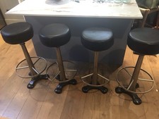 4 Vintage Singer Factory Cast Iron Stools