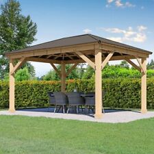 Meridian Gazebo 12ft x 16ft with Aluminium Roof, heavy duty posts by Yardistry