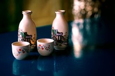 Vintage Sake Set Sakura Four