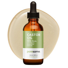 Castor Oil for Hair Growth Skin 100% Pure Cold Pressed Hexane Free Glass Dropper
