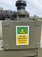 MILITARY LAND ROVER WOLF BOWMAN RADIO WARNING STICKER 'do not loiter' STICKER X2