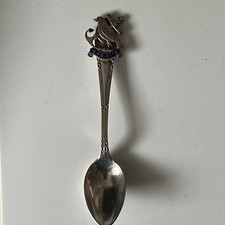 H.M.S.HOOD Original  Tea Spoon Silver plated featuring the Crest Crow & Anchor 