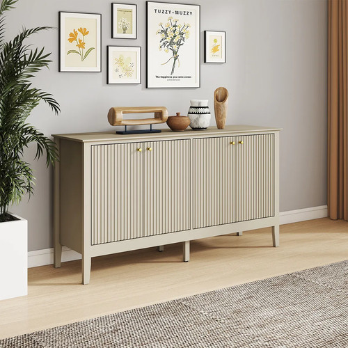 Large taupe door sideboard - taupe,
