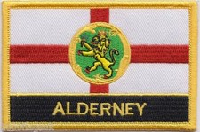 Alderney Channel Islands Flag Embroidered Patch Badge - Sew or Iron on