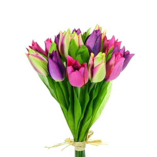 Artificial silk tulips cream - artificial,