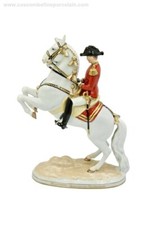 LARGEST Augarten Wien Porcelain Figurine Spanish Riding School Courbette Horse