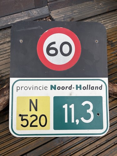 Vintage dutch road sign kph - dutch,
