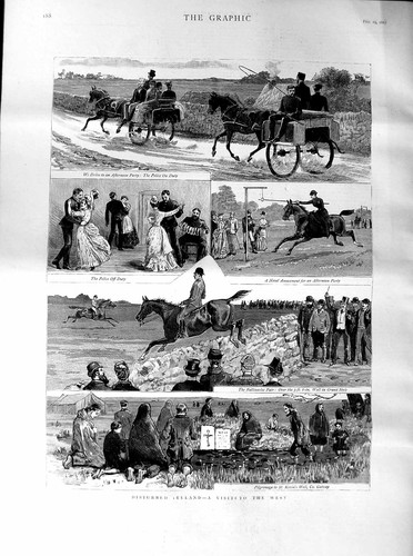 Old antique print 1887 ireland - old,